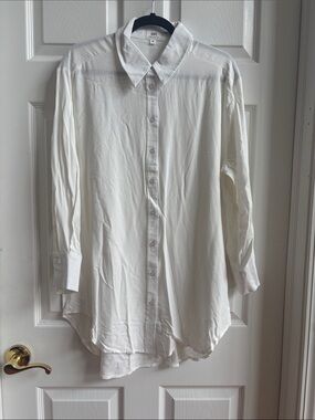 Have White Button-Up Women's Oversized Shirt